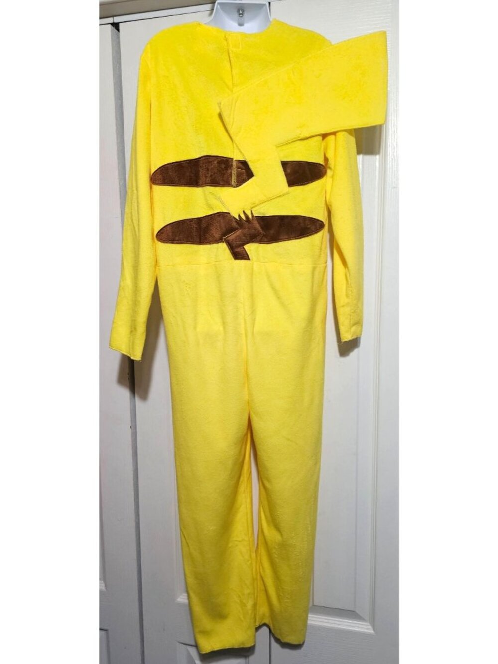 Pokemon Pikachu Classic Costume Kids 7-8 Attached Tail Mask Halloween Soft Suit - Picture 3 of 5